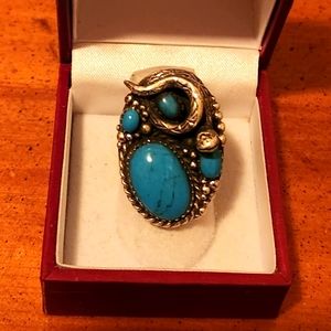 💚Sterling turquoise snake ring 6.25